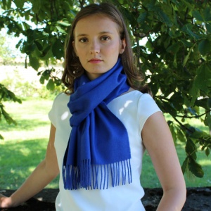 Pure blue alpaca scarf